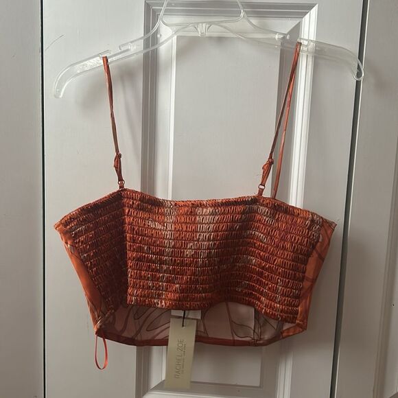 Rachel Zoe Corset Top Orange And Gold Size Large NWT - Picture 2 of 3
